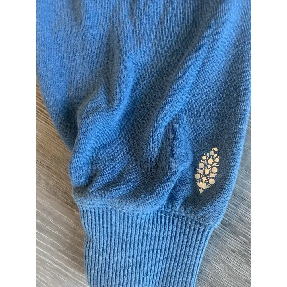 Fp Free People Movement Believe It Lace Up Crop Hoodie Blue Sweatshirt Size XS